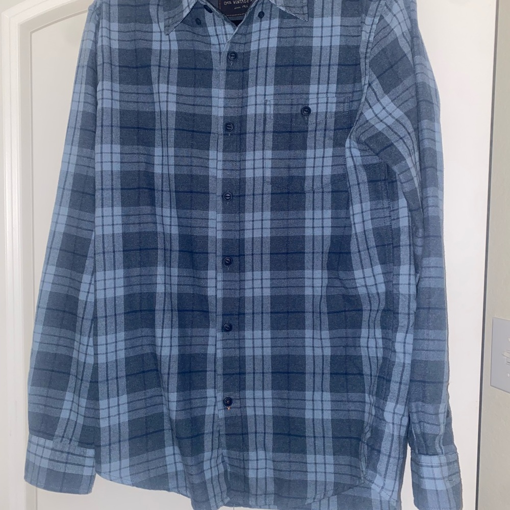 Weatherproof Men's Navy and Light Blue Checkered Shirt